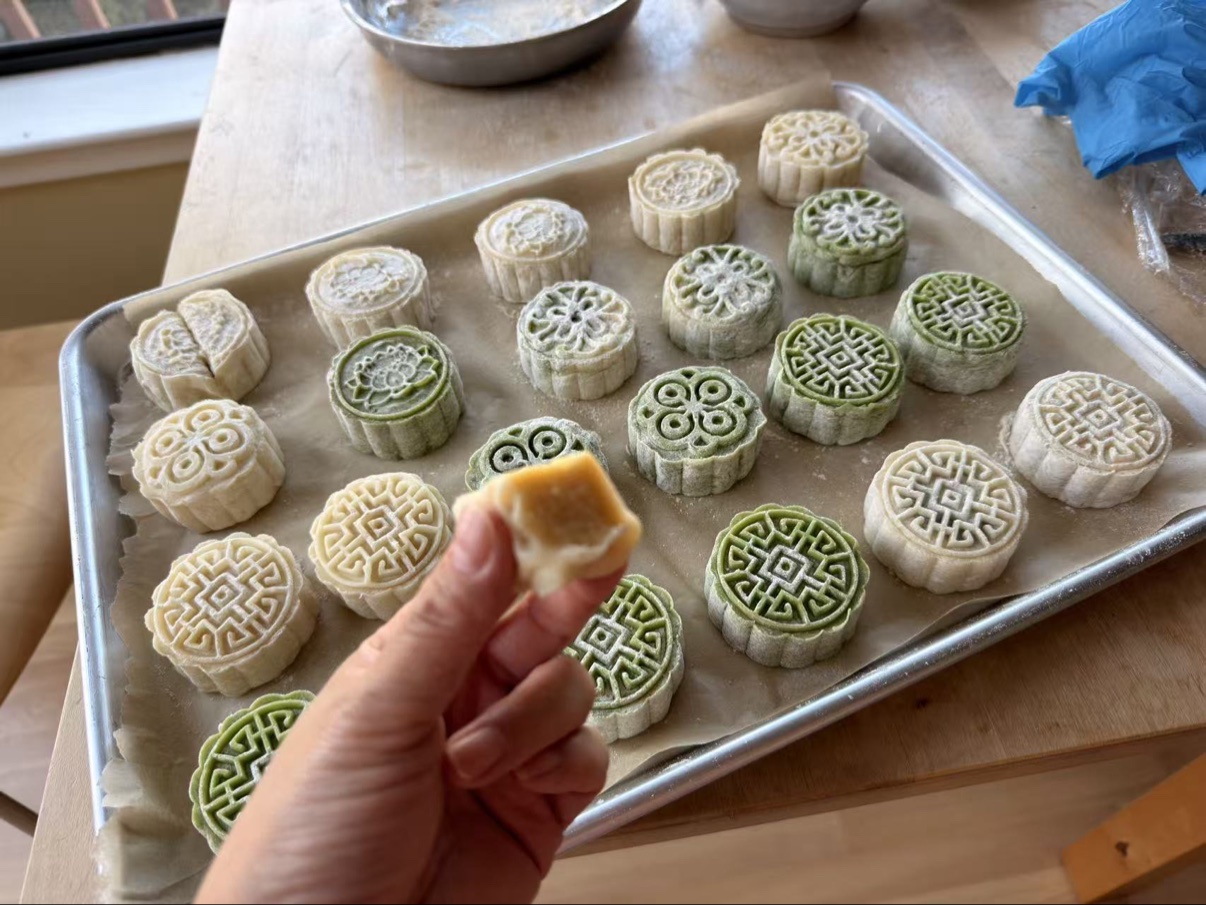 Homemade snow skin mooncakes